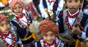 Khasi boys dressed in traditional costume