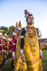 Tribal Khasi maiden dressed in traditional costume