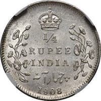 King Edward VII - 1/4 Rupee
